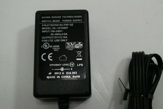 NEW Sound Design Technologies 3A-161DB07 Switch Mode Power Supply 7VDC 2.14A ac adapter ETS070214U-P